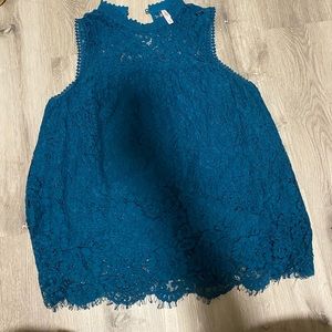 target xhilaration blouse lace blue XL